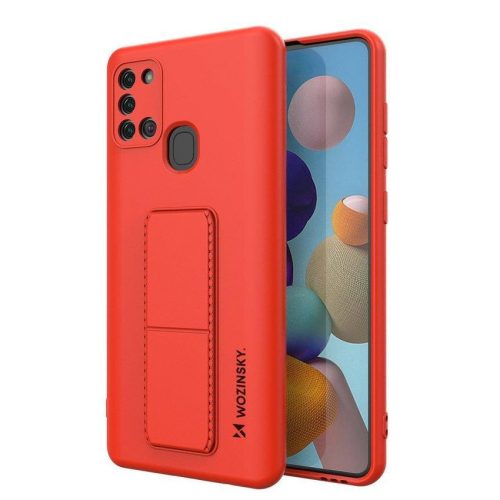 Wozinsky Kickstand Case Samsung Galaxy A21s szilikon hátlap, tok, piros