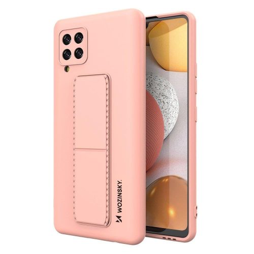 Wozinsky Kickstand Case Samsung Galaxy A42 5G szilikon hátlap, tok, rózsaszín