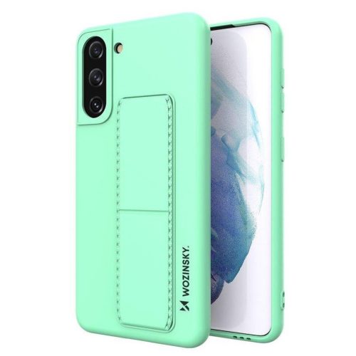 Wozinsky Kickstand Case Samsung Galaxy S21 szilikon hátlap, tok, menta