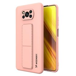   Wozinsky Kickstand Case Xiaomi Poco X3 NFC/Poco X3 Pro szilikon hátlap, tok, rózsaszín