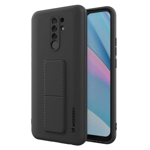 Wozinsky Kickstand Case Redmi 9 szilikon hátlap, tok, fekete