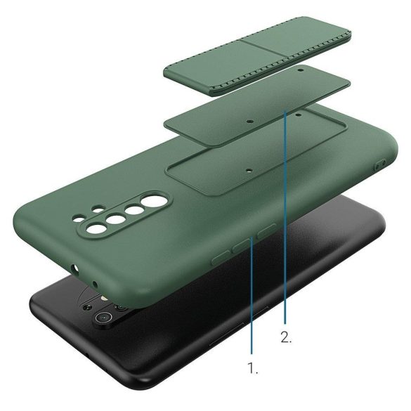 Wozinsky Kickstand Case Redmi 9 szilikon hátlap, tok, rózsaszín