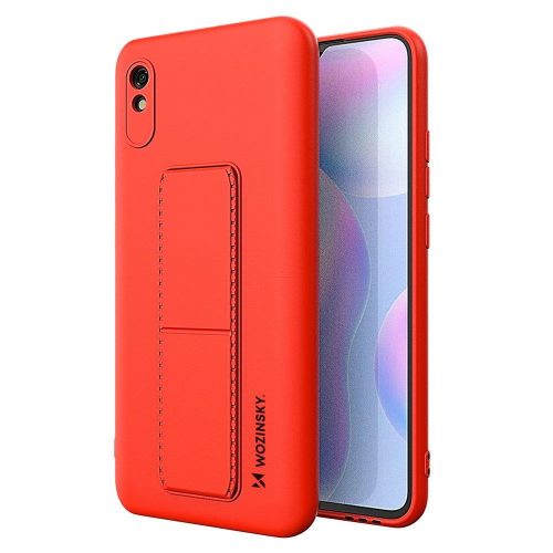 Wozinsky Kickstand Case Redmi 9A szilikon hátlap, tok, piros