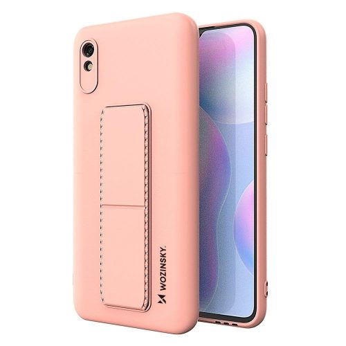 Wozinsky Kickstand Case Redmi 9A szilikon hátlap, tok, rózsaszín