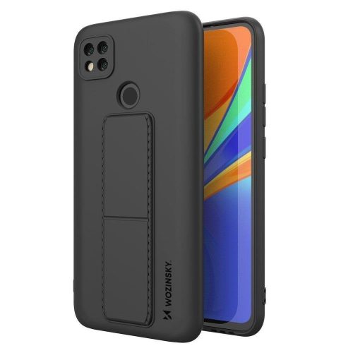 Wozinsky Kickstand Case Redmi 9C szilikon hátlap, tok, fekete