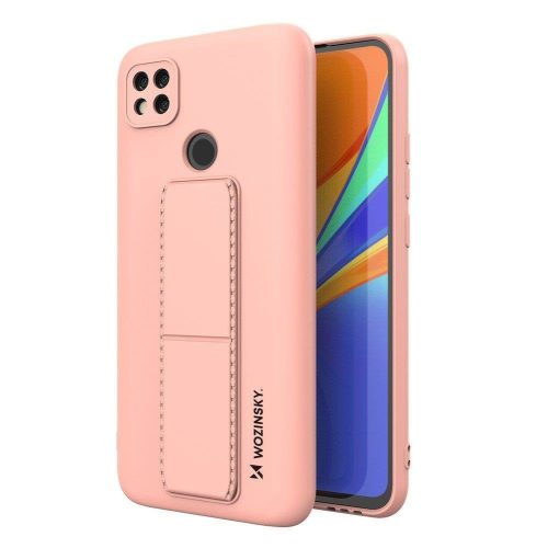 Wozinsky Kickstand Case Redmi 9C szilikon hátlap, tok, rózsaszín