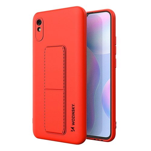 Wozinsky Kickstand Case Xiaomi Redmi Note 9S/9 Pro szilikon hátlap, tok, piros