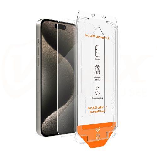 Vmax tempered glass easy install 2,5D kijelzővédő üvegfólia (nem teljes kijelzős) iPhone 13/iPhone 13 Pro/iPhone 14 6,1"