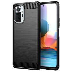   Carbon Case Flexible Xiaomi Redmi Note 10 Pro hátlap, tok, fekete