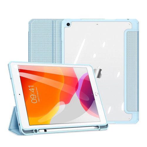 Dux Ducis Toby Series iPad 7/8/9 10.2" (2019/2020/2021) ütésálló, oldalra nyíló smart tok, érintőceruza tartóval, világoskék