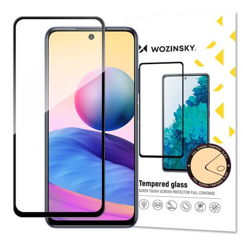 Wozinsky Xiaomi Redmi Note 10 5G/Poco M3 Pro/Poco M3 5G 5D Full Glue teljes kijelzős edzett üvegfólia (tempered glass) 9H keménységű, tokbarát, fekete