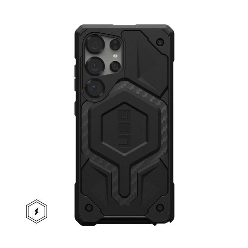 UAG Urban Armor Gear case MONARCH PRO with built-in magnet SAMSUNG S25 Ultra 5G carbon fiber tok, fekete