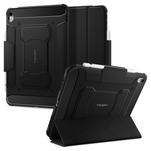 Spigen Rugged Armor Pro iPad 10.9 (2022) oldalra nyíló okos tok, fekete