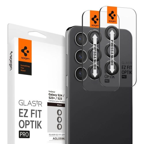 SPIGEN OPTIK.TR "EZ FIT" KAMERAVÉDŐ 2db GALAXY S23/S23 PLUS/S24, fekete