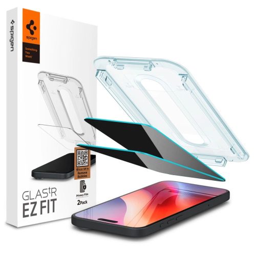 Spigen Glas.TR iPhone 16 Pro Max 6.9" "EZ FIT" 2 szt. privacy edzett üvegfólia