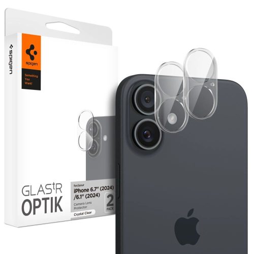 SPIGEN OPTIK GLAS.TR CAMERA PROTECTOR 2-PACK IPHONE 16 / 16 PLUS CRYSTAL CLEAR