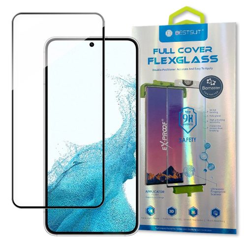 Bestsuit 3D Edge Nano Flexi Glass üveg film teljes képernyős fólia, átlátszó edzett üvegfólia Samsung Galaxy S22, átlátszó