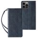 Magnet Strap Case iPhone 14 Plus Flip Wallet Mini Lanyard Stand tok, kék