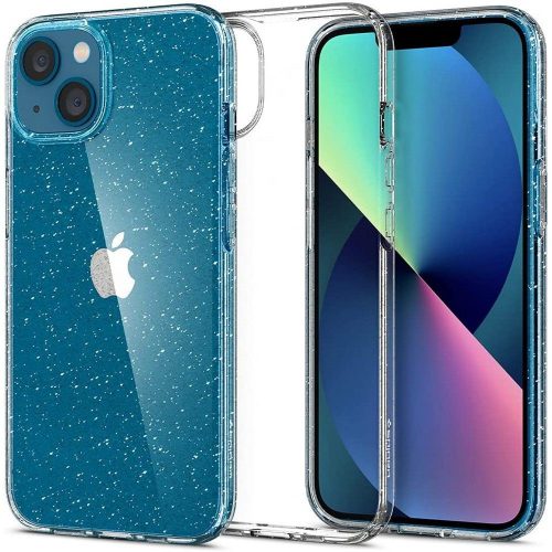 Spigen Liquid Crystal Glitter iPhone 13 hátlap, tok, átlátszó