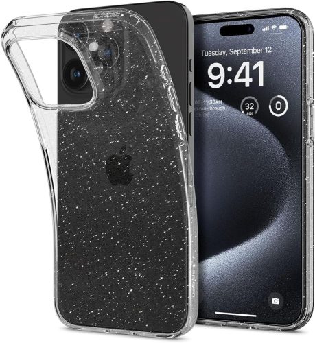 Spigen Liquid Crystal Glitter iPhone 15 Pro (ACS06701) hátlap, tok, átlátszó