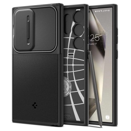 Spigen Optik Armor tok Samsung Galaxy S24 Ultra kameravédővel, fekete