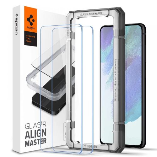 Spigen AlignMaster Glas.TR Samsung Galaxy S21 FE 2db kijelzővédő, üvegfólia felrakó kerettel