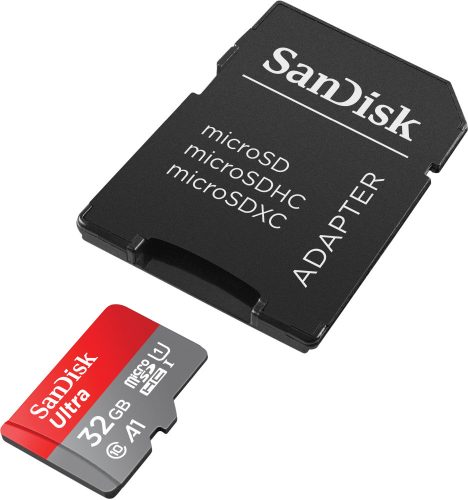 SanDisk micro SDHC, for Android, 32 GB, class 10, UHS-I, 98 MB/s, memóriakártya adapterrel