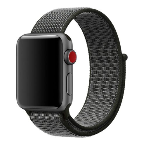 Apple Watch nylon 44mm óraszíj tépőzáras rögzítéssel, szürke