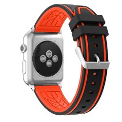 Apple Watch szilikon 44mm óraszíj, fekete-piros