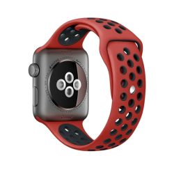   Apple Watch szilikon 40mm lélegző sport szíj, piros-fekete