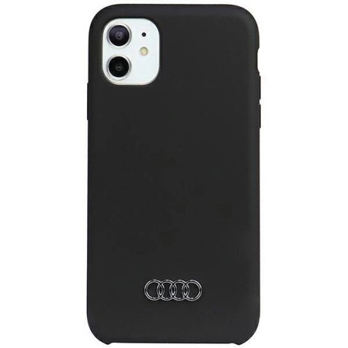 Audi Silicone Case AU-LSRIP12P-Q3/D1-BK iPhone 12/12 Pro 6.1", hátlap, tok, fekete