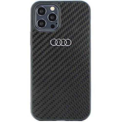 Audi Carbon Fiber iPhone 12/12 Pro 6.1", hátlap, tok, fekete