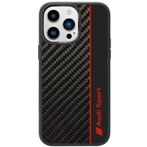 Audi Carbon Fiber Stripe AUS-TPUPCIP14P-R8/D1-BK iPhone 14 Pro 6.1", hátlap, tok, fekete