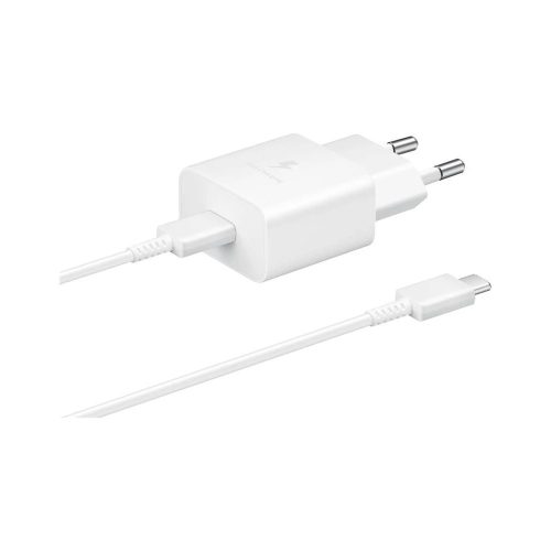 Samsung EP-T1510EWE + EP-DA705BWE USB-C gyári hálózati adapter USB-C/USB-C kábellel, 15W, (doboz nélküli), fehér