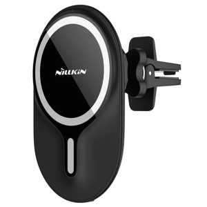 Nillkin Magnetic Car Holder Qi, Magsafe kompatibilis autós telefon tartó és töltő 10W szellőzőrácsra, fekete