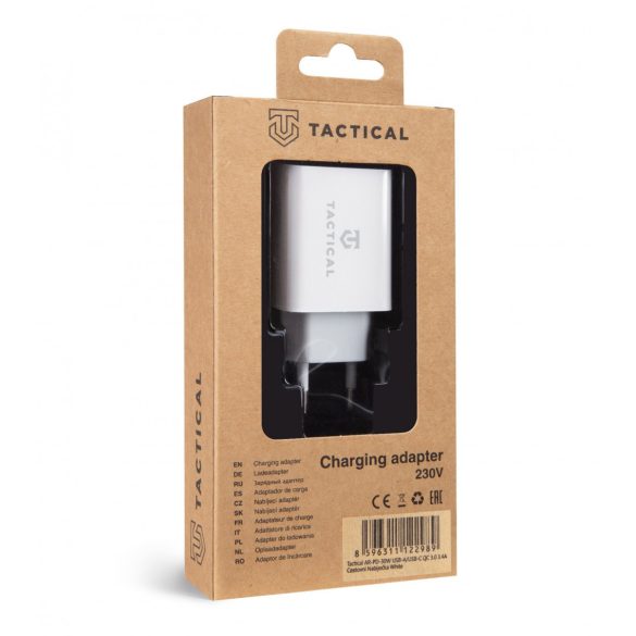 Tactical AR-PD-30W Travel Charger hálózati töltőfej, USB-A/USB-C QC 3.0 5.4A, fekete