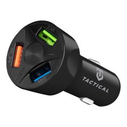   Tactical APD-369 univerzális autós töltő, gyorstöltő, 3xUSB, QC 3.0, 7A, fekete