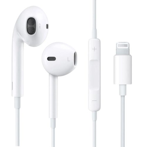 Apple gyári vezetékes lightning headset, fülhallgató, MMTN2ZM/A, (doboz nélküli), fehér