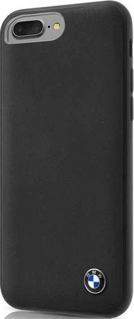 BMW iPhone 6 Plus/7 Plus/8 Plus Signature Genuine Leather (BMHCI8LGLSCBK) hátlap, tok, fekete