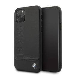   BMW iPhone 11 Pro Signature Logo Imprint eredeti bőr (BMHCN58LLSB) hátlap, tok, fekete