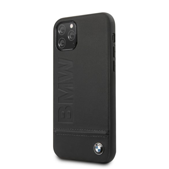 BMW iPhone 11 Pro Signature Logo Imprint eredeti bőr (BMHCN58LLSB) hátlap, tok, fekete