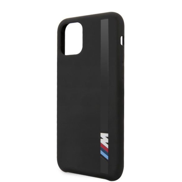 BMW iPhone 11 Pro Vertical Sripe Silicone (BMHCN58SITLBK) hátlap, tok, fekete