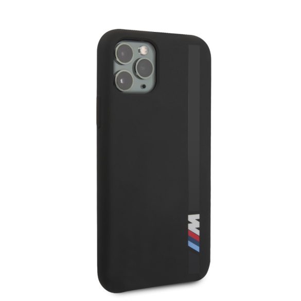 BMW iPhone 11 Pro Vertical Sripe Silicone (BMHCN58SITLBK) hátlap, tok, fekete