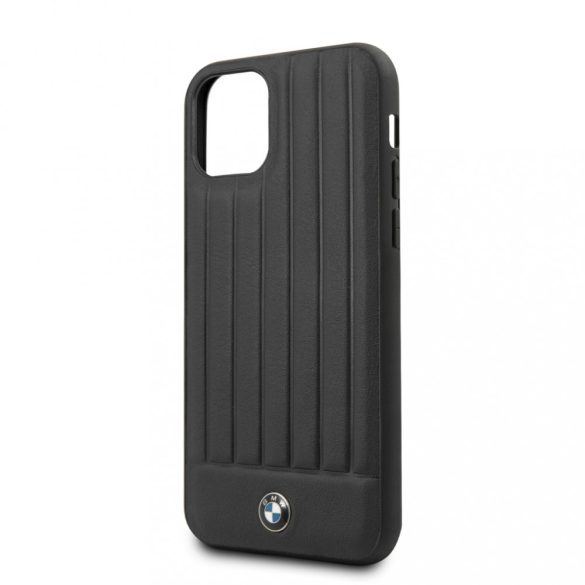 BMW iPhone 11 Pro Max Real Leather Hard Case eredeti bőr (BMHCN65POCBK) hátlap, tok, fekete