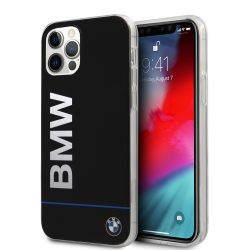   BMW iPhone 12/12 Pro Signature Printed Logo (BMHCP12MPCUBBK) hátlap, tok, fekete