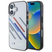   BMW iPhone 16 Plus Motosport IML Random Stripes (BMHCP16M23HTRAG) hátlap, tok, szürke