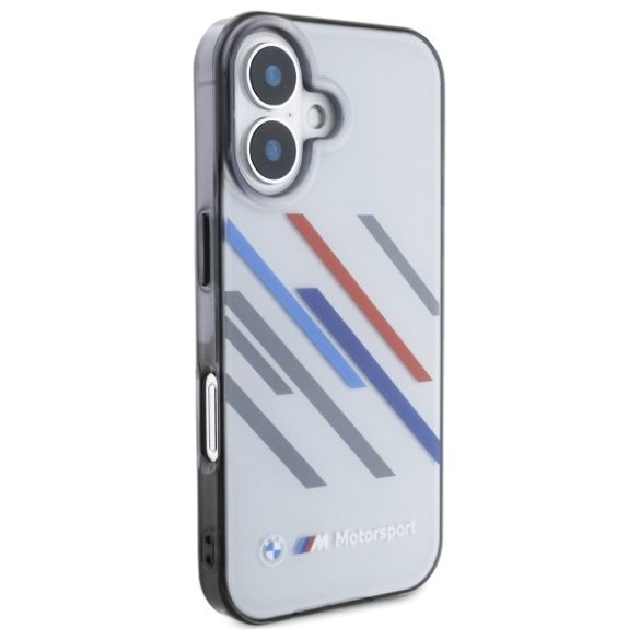 BMW iPhone 16 Plus Motosport IML Random Stripes (BMHCP16M23HTRAG) hátlap, tok, szürke