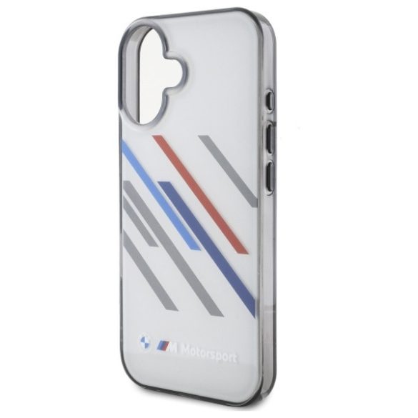 BMW iPhone 16 Plus Motosport IML Random Stripes (BMHCP16M23HTRAG) hátlap, tok, szürke