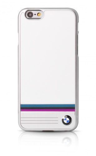 BMW iPhone 6/6S Signature Multi Stripe Aluminium Plate (BMHCP6TSWH) hátlap, tok, fehér