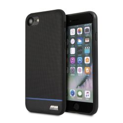   BMW iPhone 6/7/8 M-Collection Carbon Blue Stripe (BMHCP7BIDBK) hátlap, tok, fekete